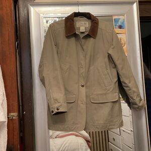L.L. Bean Women's Utility Jacket in Tan with Brown corduroy Accents
